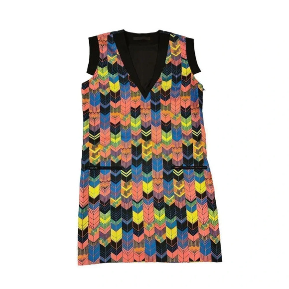 Jenni Kayne Resort Vibrant Multi Color Geometric Silk Mini Dress Small - Picture 3 of 16